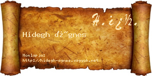 Hidegh Ágnes névjegykártya